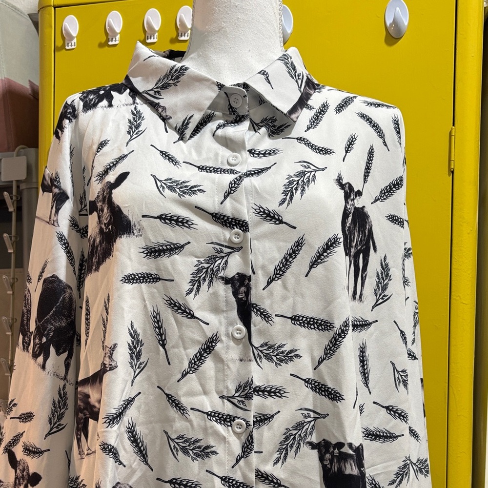 Source Unknown Black and White Cow Shirt